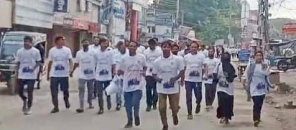 জুলাই গণঅভ্যুত্থান স্মরণে ফরিদপুরে প্রতীকী ম্যারাথন অনুষ্ঠিত